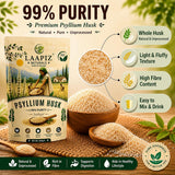 Psyllium Husk 100% Natural - 99% Purity 200gm | Quality Assured with COA Certificate | High in Fibre | Vegan Non GMO | Ideal for Baking, Smoothies, Water, Juices